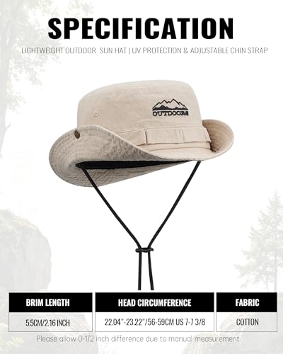 Clakllie Sun Hats for Women Men UV Protection Boonie Hats Summer Safari Jungle Hat Fishing Beach Hats UPF 50+ Camping Hats - color: S-dfh03-beige