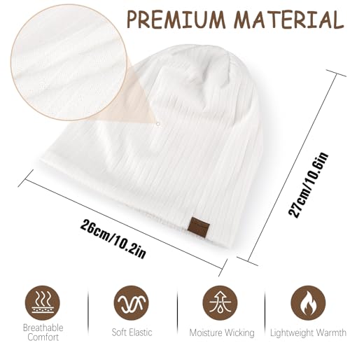HAMUNI Slouchy Beanie for Men Women Soft Lightweight Chemo Headwear - color: Black+white