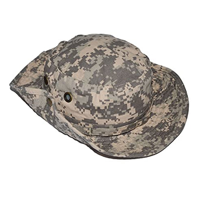 Newhattan Boonie Safari Bucket Hat Foldable Military Style Cap - color: Grey Digital Camo, size: Large-X-Large