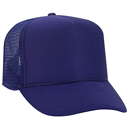 OTTO Polyester Foam Front 5 Panel High Crown Mesh Back Trucker Hat - color: Purple