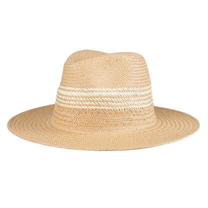 Dockers Men's Straw Fedora and Panama Hat - color: Natural Stripe, size: Small-Medium
