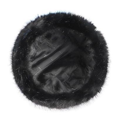 Unisex Russian Ushanka Cossack Trapper Hat Faux Rabbit Fur Trooper Hat Fuzzy Furry Hunting Cap Winter Outdoor Warm Skiing Cap - color: Black