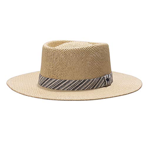 Dockers Men's Straw Fedora and Panama Hat - color: Navy Gambler, size: Small-Medium