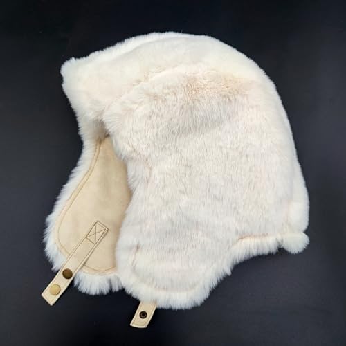 Women Winter Trapper Hat Ushanka Warm Sherpa Beanie Knit Ear Flap - color: Beige