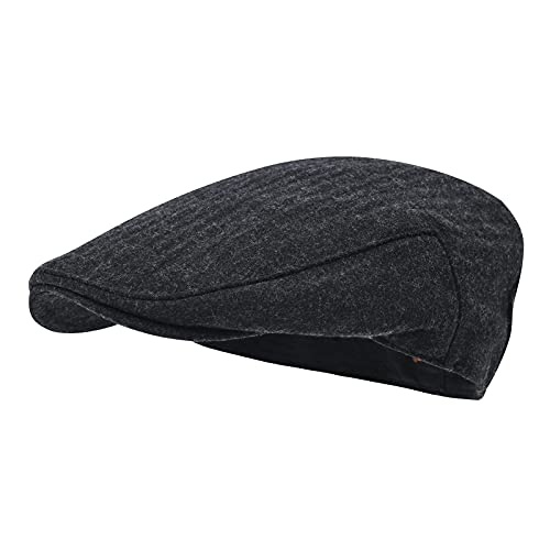 STARANCE Men Wool Blend Newsboy Cap Flat Hat - color: Dark Gray, size: 7 3/4