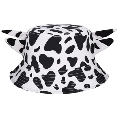 Cow Print Bucket Hat Cute Bucket Hat Beach Fisherman Hat Black