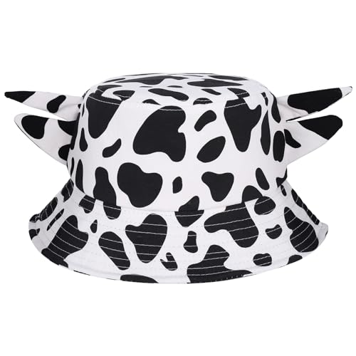 Cow Print Bucket Hat Cute Bucket Hat Beach Fisherman Hat Black