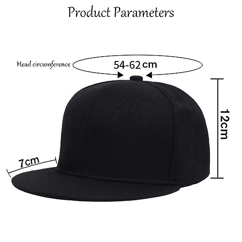 Boolavard Classic Snapback Hat Cap Hip Hop Style Flat Bill Blank Solid Color Adjustable Size - color: White