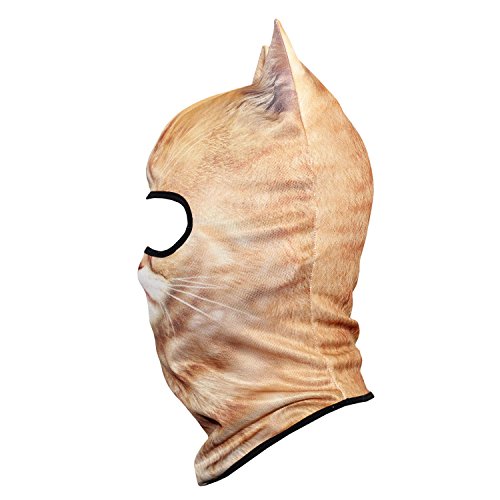 WTACTFUL 3D Animal Ears Balaclava, Breathable Face Mask for Halloween - color: Exotic Shorthair Meb-25