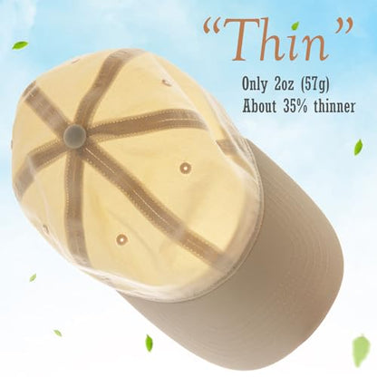 Hot Summer Baseball Cap, 35% Thinner Cotton Dad Hat Lightweight - color: Black