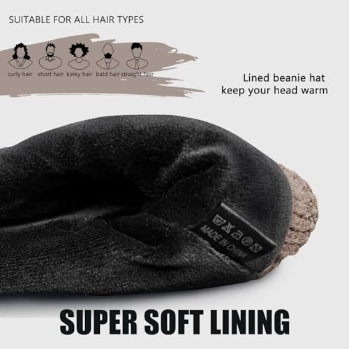 Unisex Winter Beanie for Men Women Soft Fleece Lined Warm Knit Hat - color: Brown