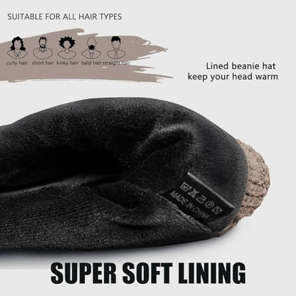 Unisex Winter Beanie for Men Women Soft Fleece Lined Warm Knit Hat - color: Brown