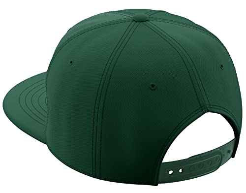 Daxton Classic Snapback St.Patrick Day 3D Lucky Clover Flat Bill Visor Hat - color: Hunter Green, style: Clover