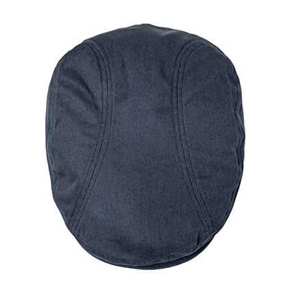 BOTVELA Men Cotton Twill Newsboy Flat Hat Fitted Cap - color: Dark Gray, size: 7 1/8