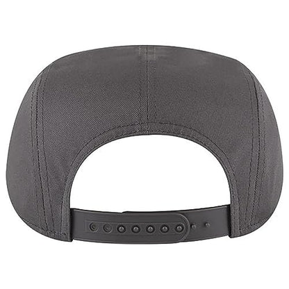 Ashen Fane 5 Panel Superior Cotton Twill Square Flat Visor Adjustable Camper Hat - color: Snapback-charcoal Gray
