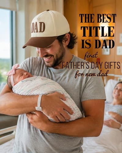 Dad Hats for Men, Vintage Two Tone Hat, New Dad Gifts for Husband, Fathers Day Birthday Gifts from Daughter Son Wife - color: Light Brown