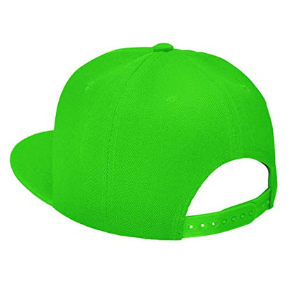 Classic Snapback Hat Cap Hip Hop Style Flat Bill Blank Solid Color Adjustable Size - color: 1pc Light Green