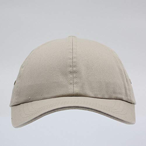 The Vintage Year Washed Cotton Low Profile Dad Hat, 6 Panel Soft Crown Baseball Cap, Brass Buckle, One Size Fits Most - color: Classic Dk.khaki
