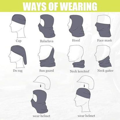 2 Pieces Thin Balaclava Ski Mask Head Mask Full Face Mask Windproof Sun UV Protection Hood for Women Men - color: Black+red