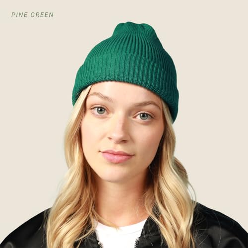 Fisherman Beanie Cuffed Knit Winter Hat Trawler Sailor Watch Cap Men Women - color: Classic (Midnight Blue)