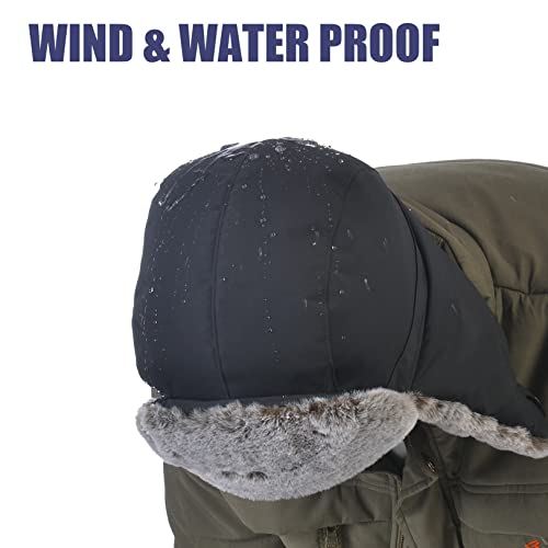 Trapper Hat Winter Warm Hats Russian Fur Hat Ushanka Eskimo Hat Ear Flap with Faux Fur for Men or Women - color: Blue