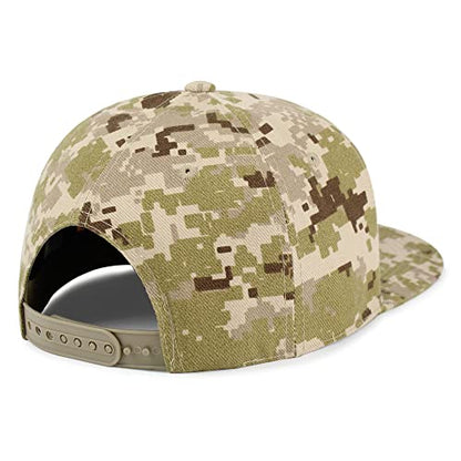 Flower Ornament Hip-Hop Snapback Hat Embroidered Baseball Cap Floral Embellishment - color: 13. Desert Camo