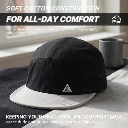 5 Panel Baseball Cap Soft Short Brim Hats for Men Low Profile Dad Hats Casual Trucker Hat Cadet Caps Snapback Hats - color: Mg-dym2633-beige