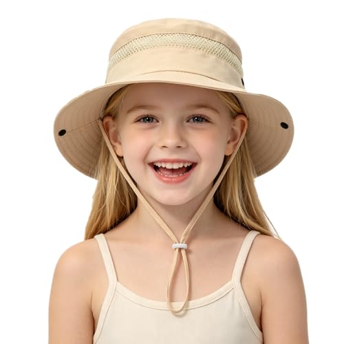 ZOORON Outdoor Kids Sun Hat UPF 50+ Quick Dry Bucket Hat for Boys Girls - color: 1pack-beige