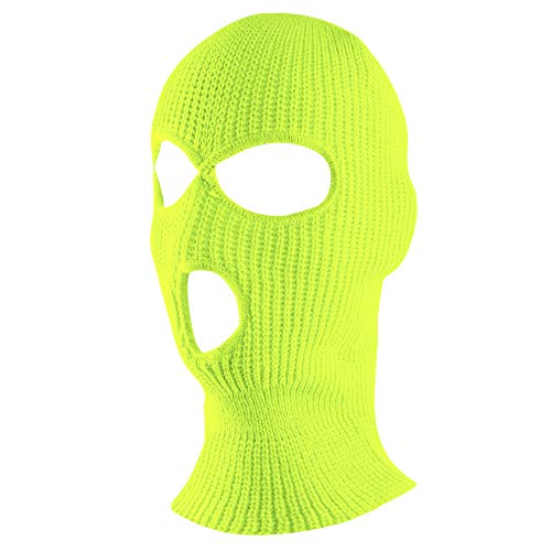 Super Z Outlet Knit Sew Acrylic Outdoor Full Face Cover Thermal Ski Mask One Size Fits Most - color: Neon Yellow