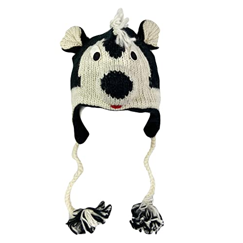 Agan Traders Animal Hat Cap Wool Fleece Lined Trapper Beanie Multi-Functional Set Girls Boys Adult - color: Skunk