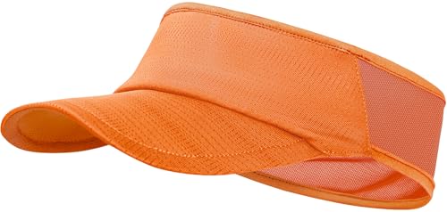Sports Sun Visor Women Men, Cooling Stretchy Visor Hats Summer Packable Ponytail Sun Hat for Running, Golf, Tennis - color: 1pc Orange
