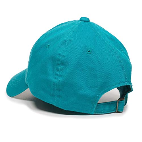 Cat Baseball Cap Embroidered Cotton Adjustable Dad Hat - color: Teal