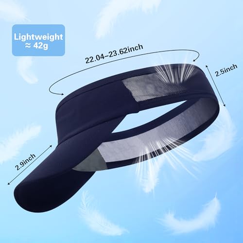 HH HOFNEN Sports Sun Visor Unisex Cooling Cap Lightweight Stretchy Packable - color: #1 Navy