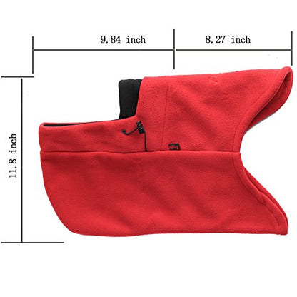 Warm Fleece Balaclava Ski Bike Full Face Mask Neck Warmer Winter Sports Cap - color: Red+black