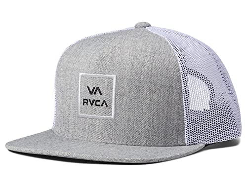 RVCA Men's VA All The Way Trucker Hat - color: Heather Grey/Black
