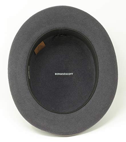 Premium Orwell - Bowler Derby Hat - 100% Wool Felt - color: Grey, size: 7-7 1/8