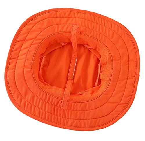 Connectyle Kids Sun Hat for Boys Girls Wide Brim Bucket Hat UPF 50+ Sun Protection Hat Breathable Summer Beach Hat - color: Orange