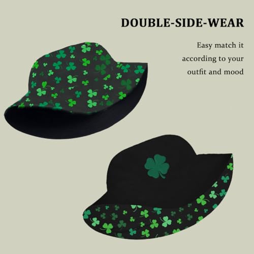 Bucket Hat for Men Women Funny Holiday Fishing Hat Cute Fisherman Cap - color: Stp Black