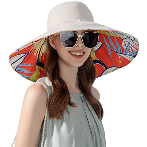 HUAMULAN Wide Brim Women Summer Sun Floppy Hat Reversible Beach Bucket Hat - color: Bg8240-mise