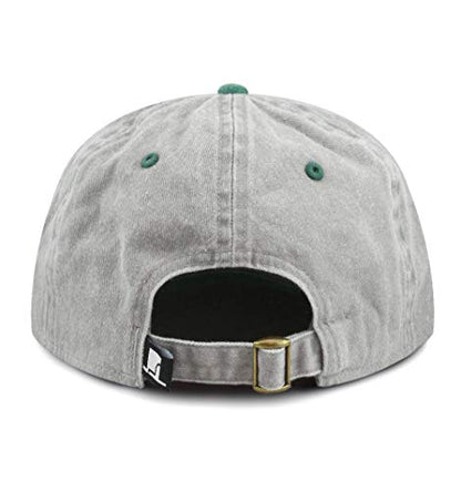The Hat Depot 100% Cotton Pigment Dyed Low Profile Dad Hat Six Panel Cap - color: 2. Gray/Green