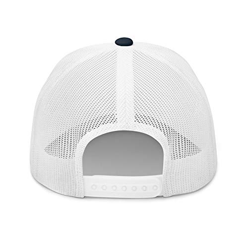 NG Boat Bring Out Ass and Titties Curved Bill Trucker Hat Mid Crown Adjustable Funny Adult Humor Cap - color: Navy/ White