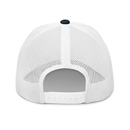 NG Boat Bring Out Ass and Titties Curved Bill Trucker Hat Mid Crown Adjustable Funny Adult Humor Cap - color: Navy/ White