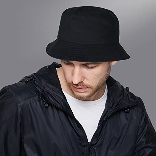 Unisex Bucket Hat Beach Sun Hat Aesthetic Fishing Hat for Men Women Teens, Reversible Double-Side-Wear - color: Black White
