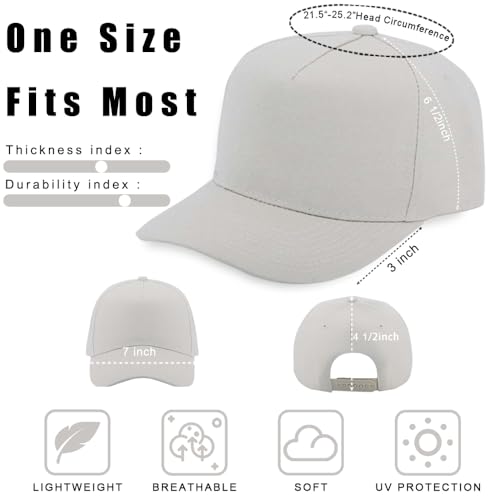 12 Pack Seamless Baseball Caps Wholesale Bulk - No Center Seam, DIY Friendly, Adjustable Breathable Lightweight for Men Women - color: Beige