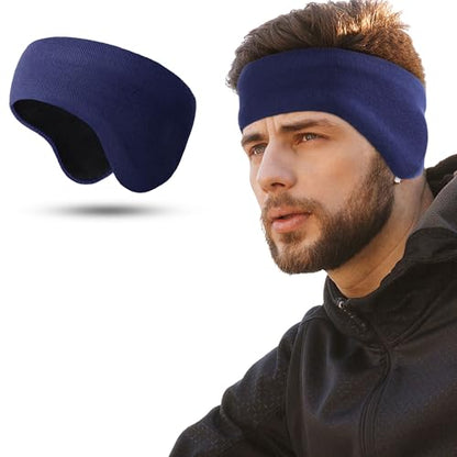 WTACTFUL 1-2 Pack Ear Muffs Ear Warmers, Winter Extra Thick Fleece for Men - color: Blue