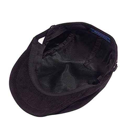 Croogo Men's Newsboy Flat Cap Corduroy Ivy Cap Casual Winter Duckbill Hat Irish Catsby Golf Beret Hat - color: Bl27-coffee