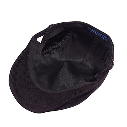 Croogo Men's Newsboy Flat Cap Corduroy Ivy Cap Casual Winter Duckbill Hat Irish Catsby Golf Beret Hat - color: Bl27-coffee