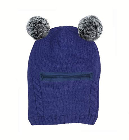 Baby Winter Hat Scarf Set, Unisex Infant Toddler Kids Hat Scarf - color: Navy, size: 2-5T