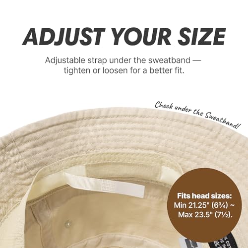 Hot Summer Bucket Hat - Trendy Cotton Sun Hat for Beach, Golf, Fishing - color: Latte