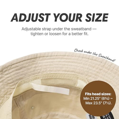 Hot Summer Bucket Hat - Trendy Cotton Sun Hat for Beach, Golf, Fishing - color: Latte